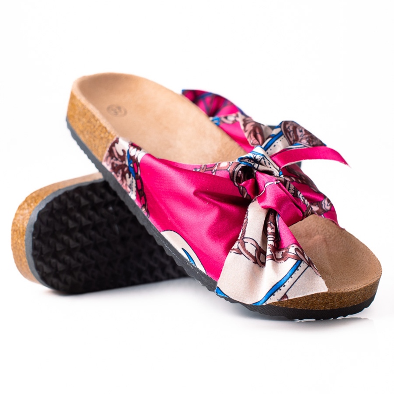 SHELOVET Rosa Pantoffeln mit Schleife