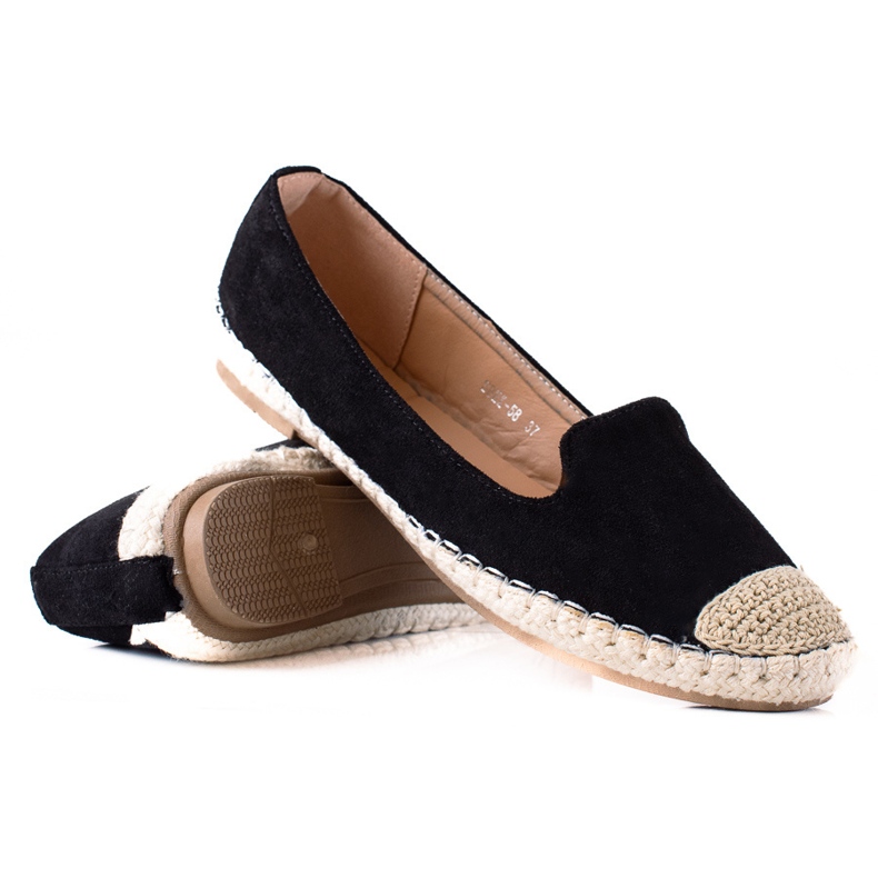 SHELOVET Espadrilles aus Wildleder schwarz