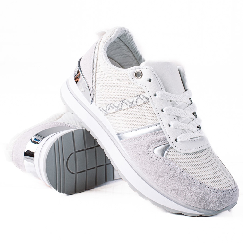 SHELOVET Bequeme Sneaker weiß silber- grau