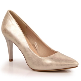 Pumps auf einem goldenen Stiletto von Sergio Leone