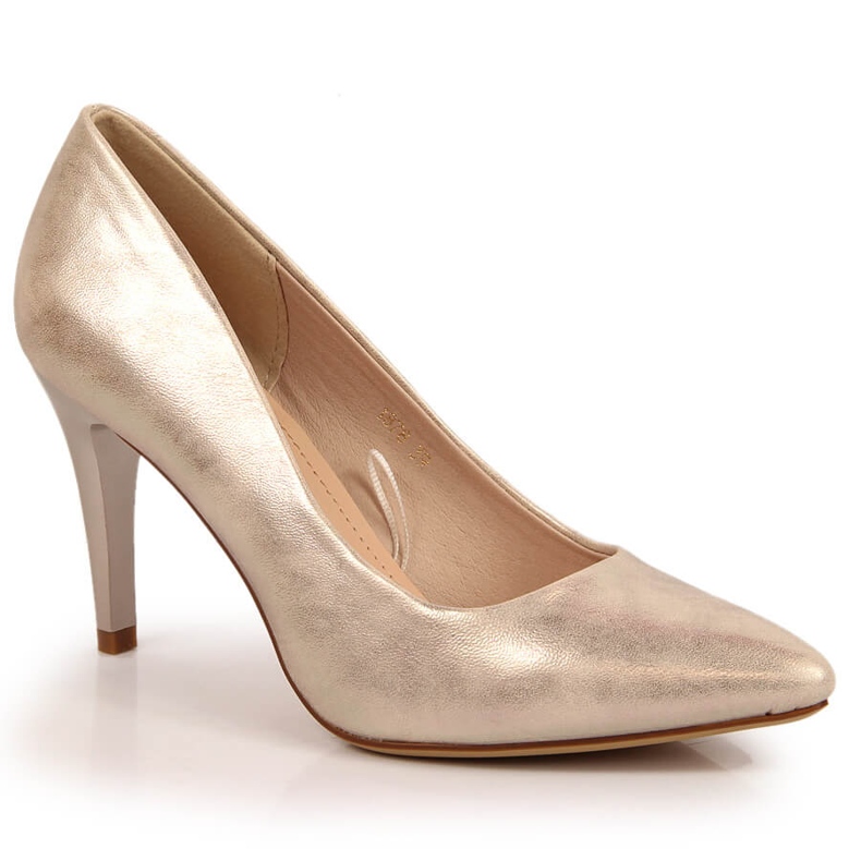 Pumps auf einem goldenen Stiletto von Sergio Leone