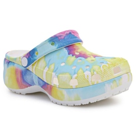 Crocs Classic Platform Tie Dye Graphic Clog Wedge W 207151-94S blau