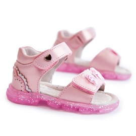 PE1 Bequeme Kindersandalen mit rosafarbenem Cayo-Dekor