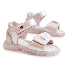 PE1 Bequeme Kindersandalen mit silberner Cayo-Verzierung rosa