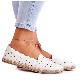 Damen-Slip-On-Ballerinas mit weißen Blumen