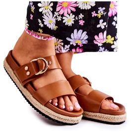 FB1 Beigefarbene Penelope-Hausschuhe für modische Damen braun