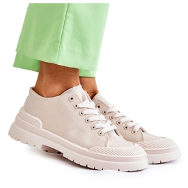 PS1 Damen Stoff Turnschuhe Hellbeige Parossa