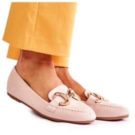 Damen-Loafer aus Wildleder mit beigefarbener Reality-Dekoration