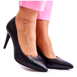 Sergio Leone Klassische magisch schwarze Leder-Stilettos