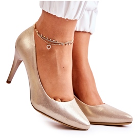 Sergio Leone Klassische Golden Magically Leather Stilettos