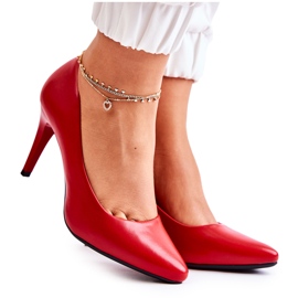 Sergio Leone Klassische magisch rote Leder-Stilettos