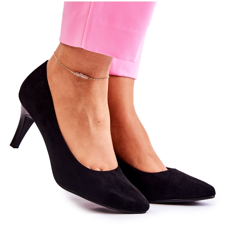 Sergio Leone Klassische Wildlederpumps für Damen Schwarz Semprella