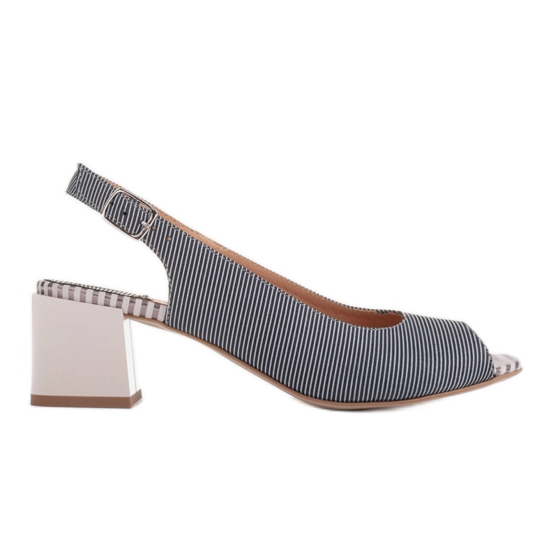 Marco Shoes Bequeme Damensandale mit interessantem Leder blau