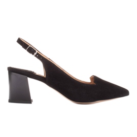 Marco Shoes Sandalen aus zartem Naturveloursleder schwarz