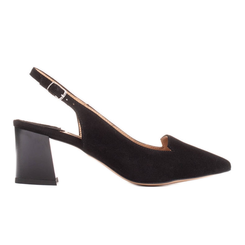 Marco Shoes Sandalen aus zartem Naturveloursleder schwarz