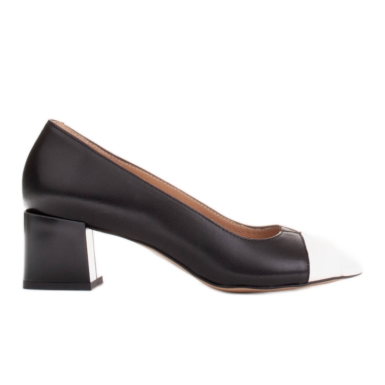 Marco Shoes Schwarze und weiße Lederpumps