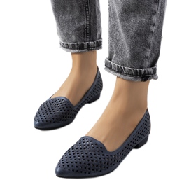 Marineblaue durchbrochene Loafer von Jarrett