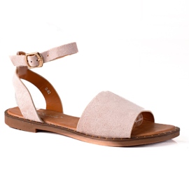SHELOVET Wildleder Sandalen beige