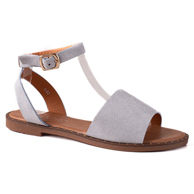 SHELOVET Wildleder Sandalen grau