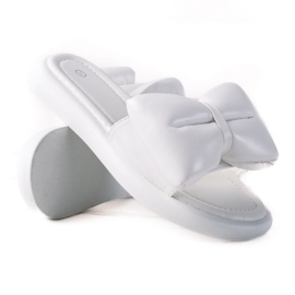 SHELOVET Hausschuhe mit Schleife weiß