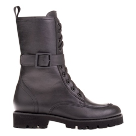 Marco Shoes Stiefel aus Vollnarbenleder schwarz