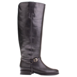 Marco Shoes Lederstiefel für eine breite Wade schwarz