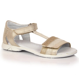 Mädchensandalen mit goldenem Klettverschluss Kornecki 6705