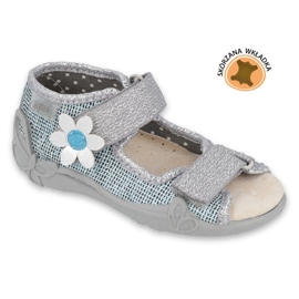 Befado gelb Kinderschuhe 342P023 blau silber- grau