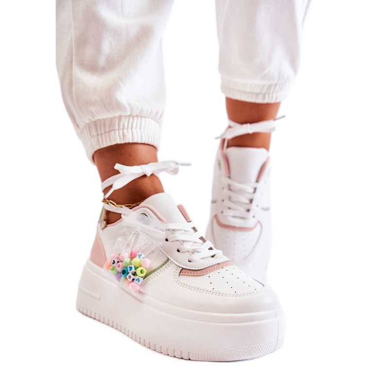 PS1 Gebundene Sportschuhe für Damen Sneakers Weiß-Rosa Manila