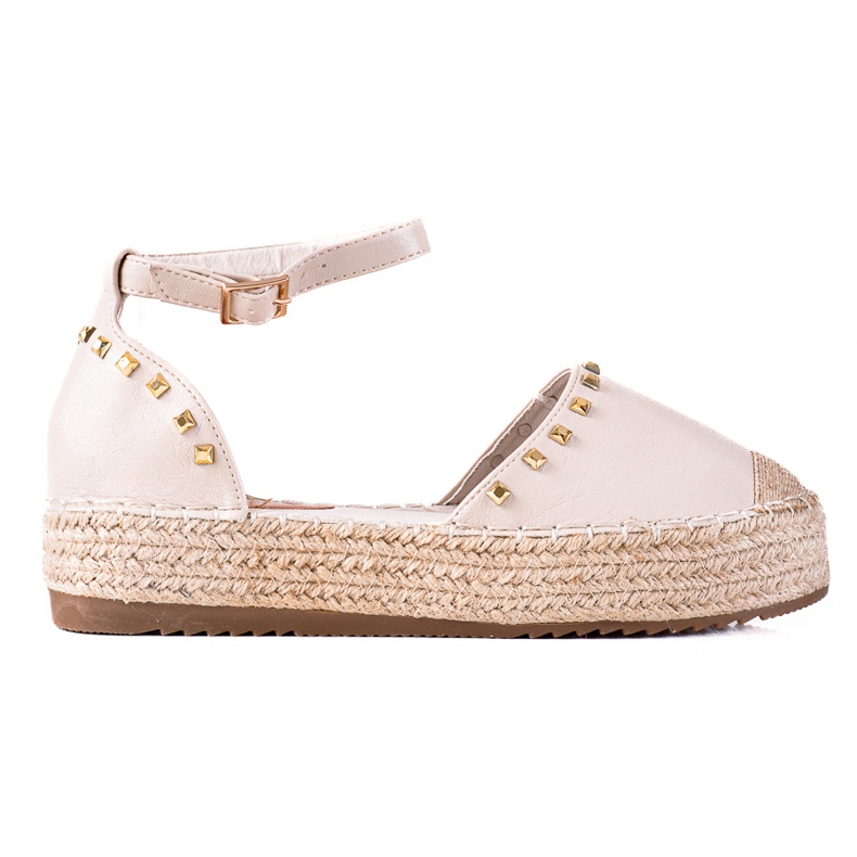 SHELOVET Espadrilles mit Nieten beige