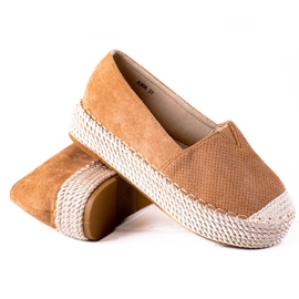 SHELOVET Espadrilles aus Wildleder braun