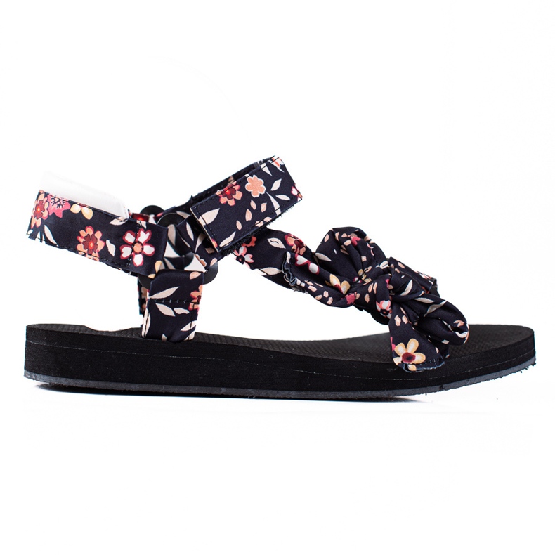 SHELOVET Sandalen in Blumen schwarz