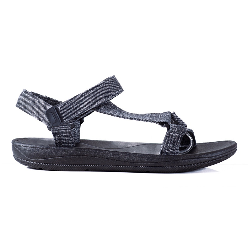 SHELOVET Denim-Sandalen mit Klettverschluss navy blau mehrfarbig