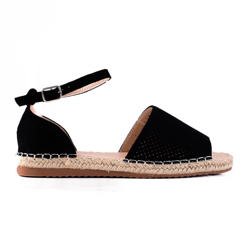 SHELOVET Sandalen mit Espadrilles-Optik schwarz