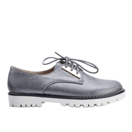 Grau glänzende Schuhe für Kinder Runa