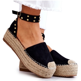 FB2 Schwarze Lillian Espadrilles-Sandalen mit Jets