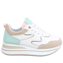 Hoch besohlte Devi Beige Sportschuhe mehrfarbig