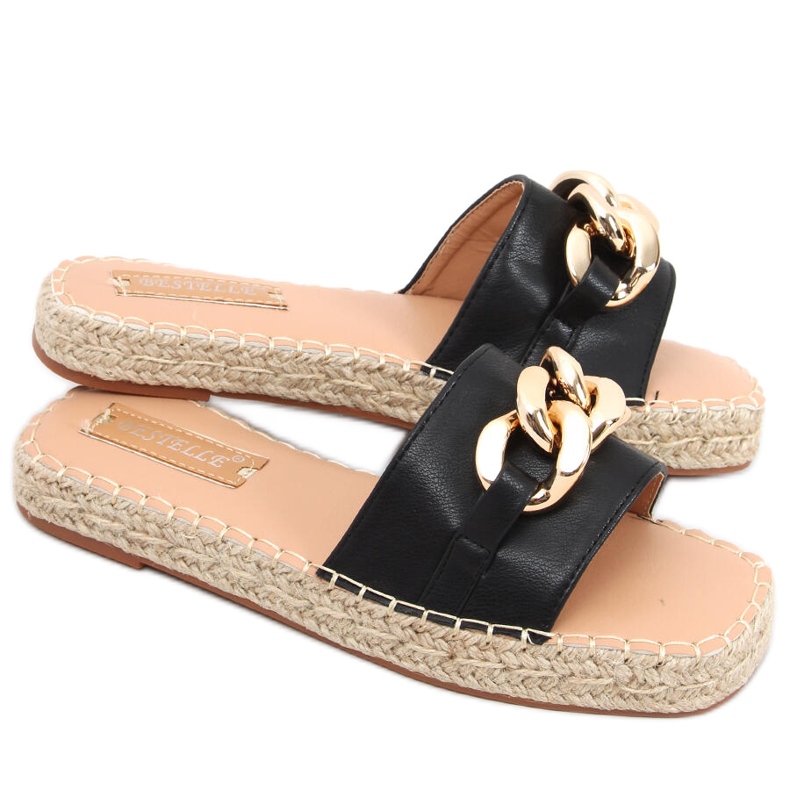 Espadrilles mit Doria Black Kette schwarz
