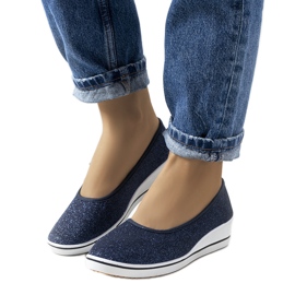 Marineblaue Turnschuhe mit Keilabsatz Friis