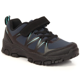 Kinder-Trekkingschuhe wasserdicht mit Klettverschluss American Club marineblau schwarz