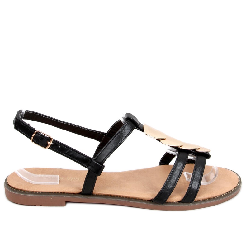 Hermine Schwarze Damensandalen