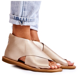 S.Barski Ledersandalen für Damen Gold Catalise golden