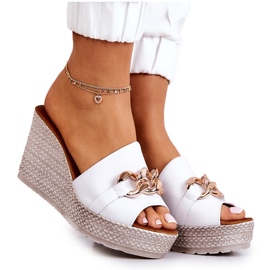 Lewski Shoes Keilhausschuhe aus Leder Lewski 3062 Weiß