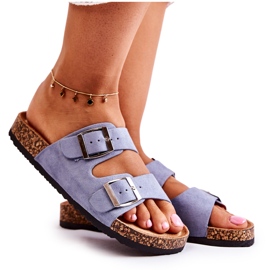 FB1 Damenhausschuhe Blau Misandei