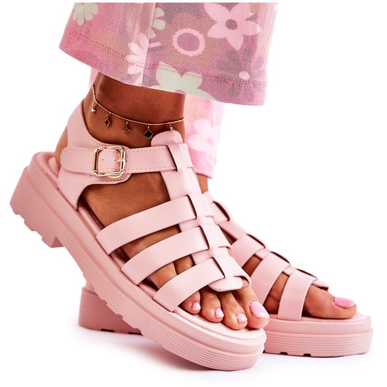 PG1 Modische Sandalen mit rosa Malien-Riemen