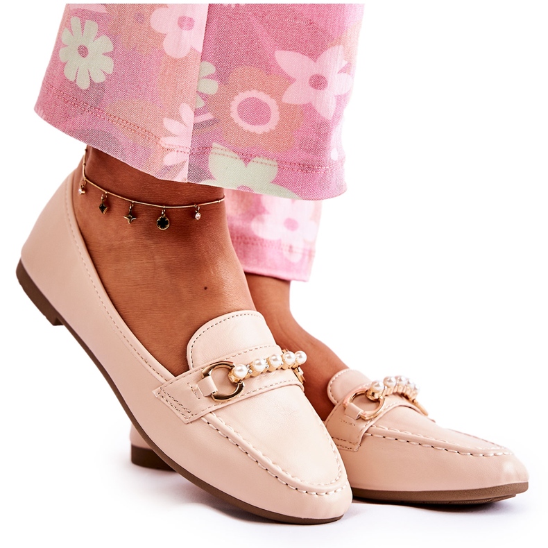 PG1 Damen-Loafer mit Zierperlen beige Sergia