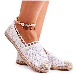 PH1 Weiße Letisa durchbrochene Espadrilles für Damen