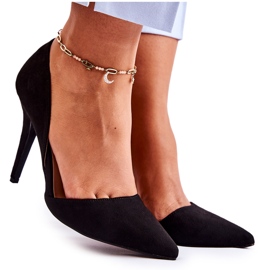 PG1 Klassische schwarze Sofya-Stilettos aus Wildleder