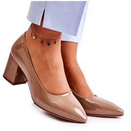 Lackierte Pumps Sergio Leone PB411 Braun