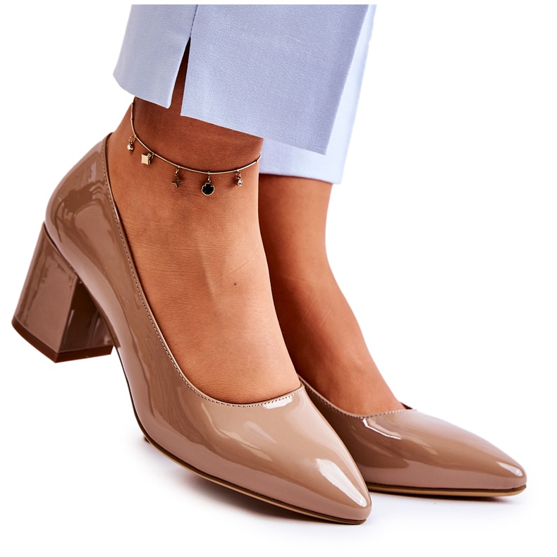 Lackierte Pumps Sergio Leone PB411 Braun